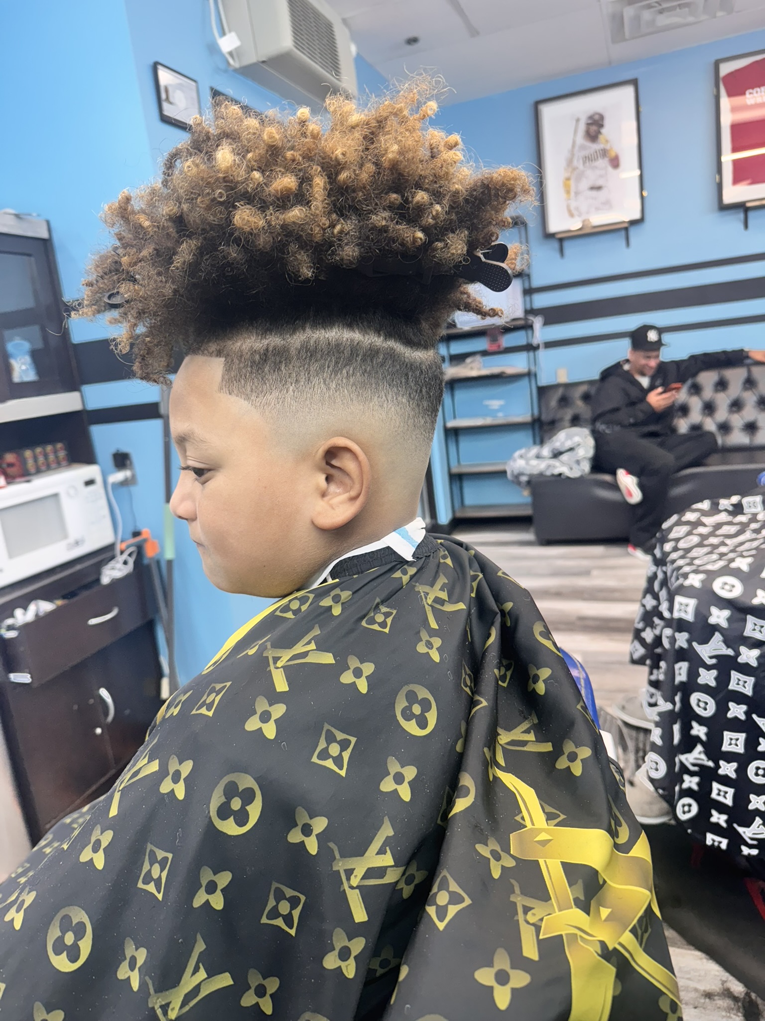 Kids curly high top fade